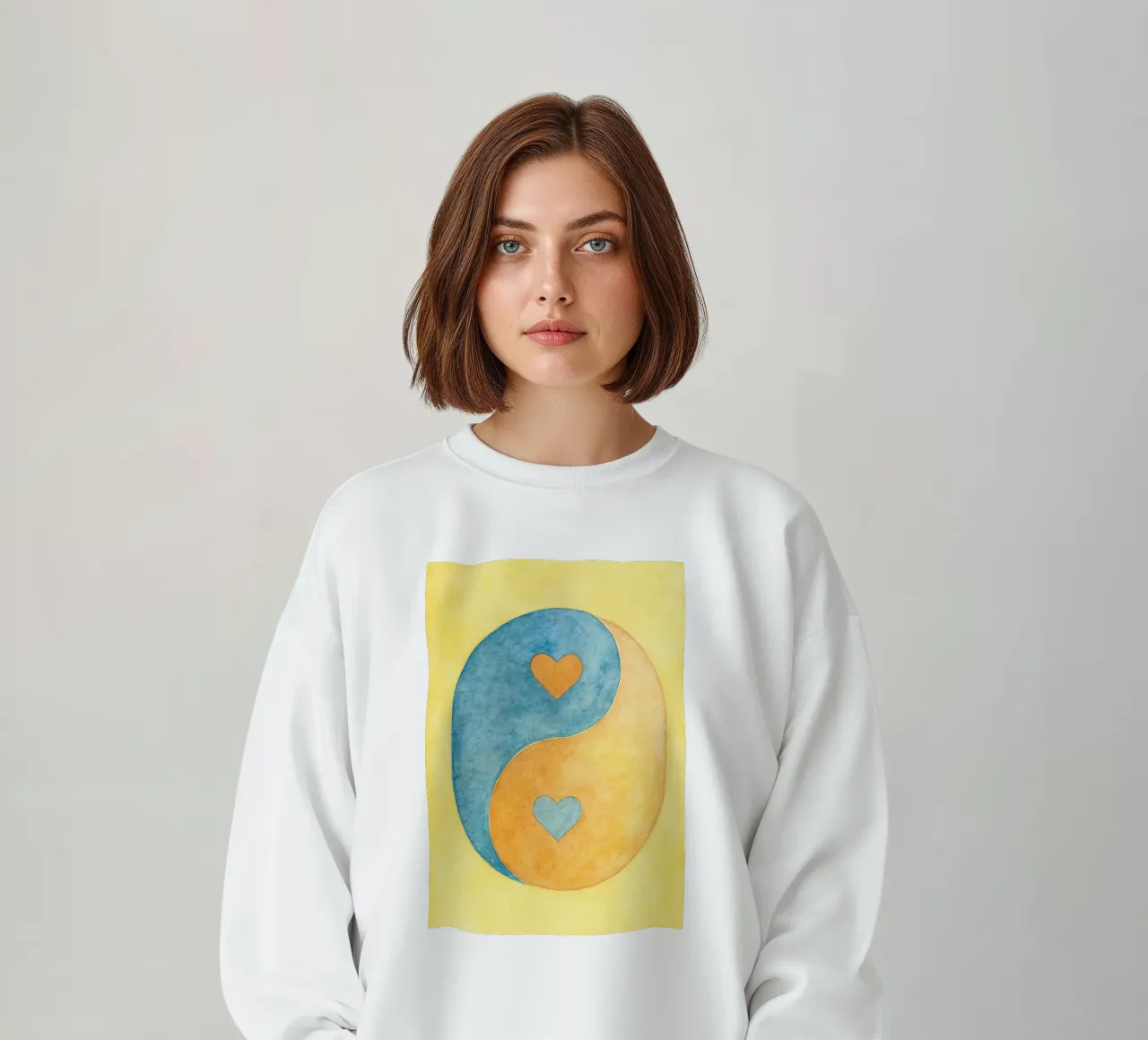 amore yin yang pittura colorata felpa da vickeyroads