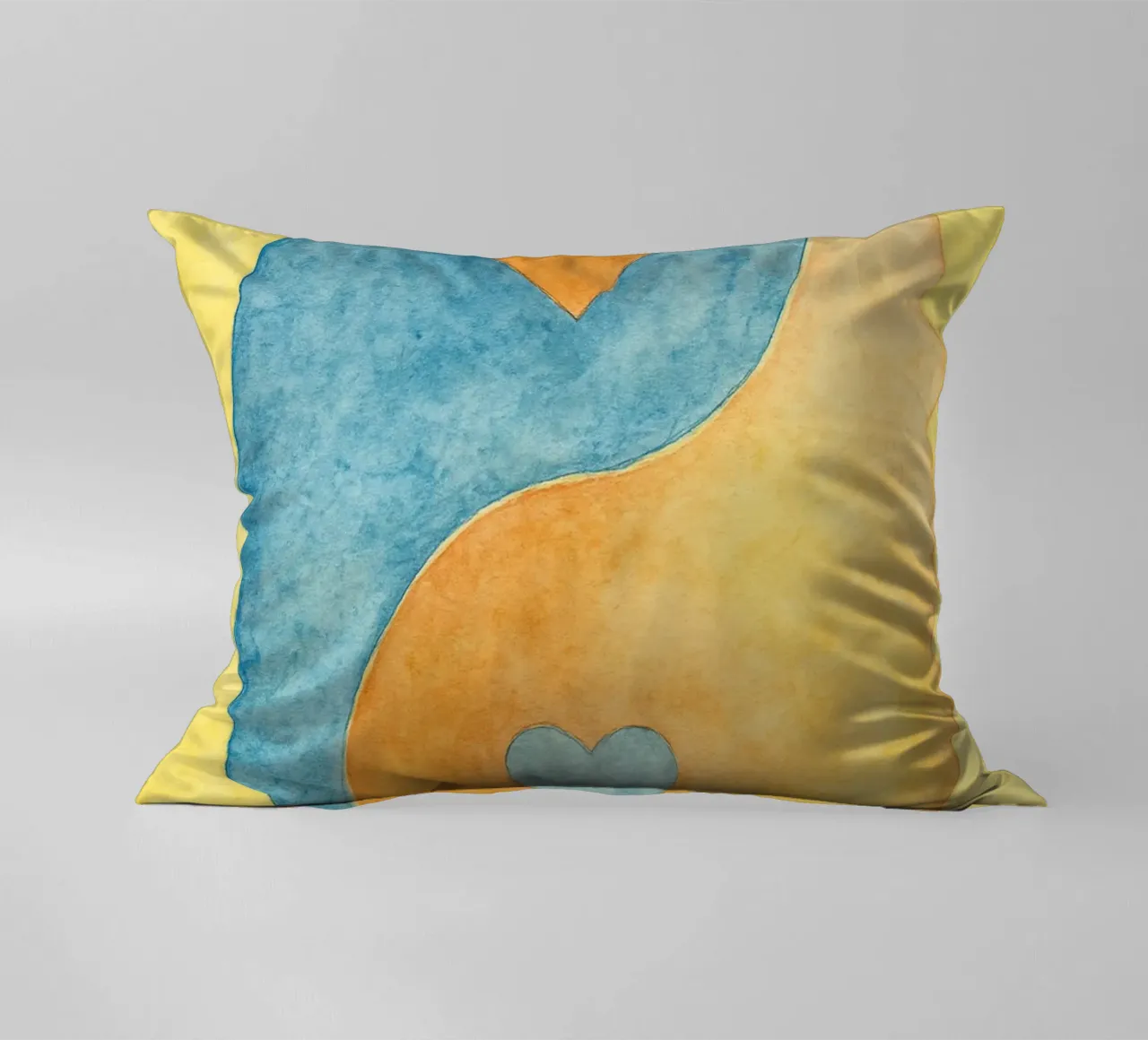 amore yin yang pittura colorata cuscino da vickeyroads