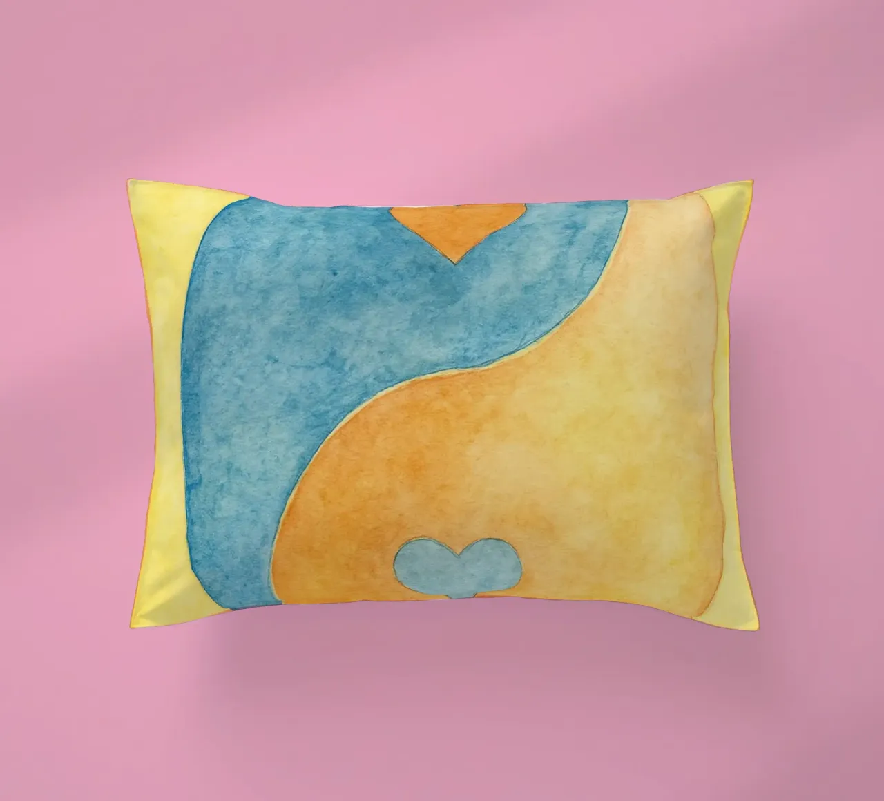 amore yin yang pittura colorata cuscino da vickeyroads