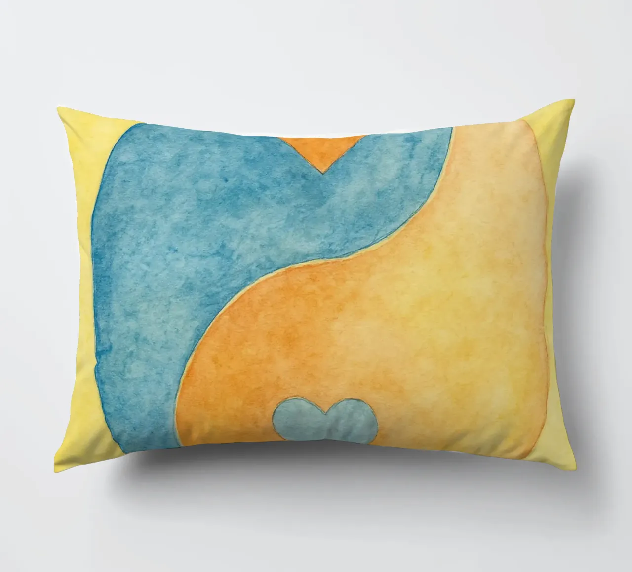 amore yin yang pittura colorata cuscino da vickeyroads