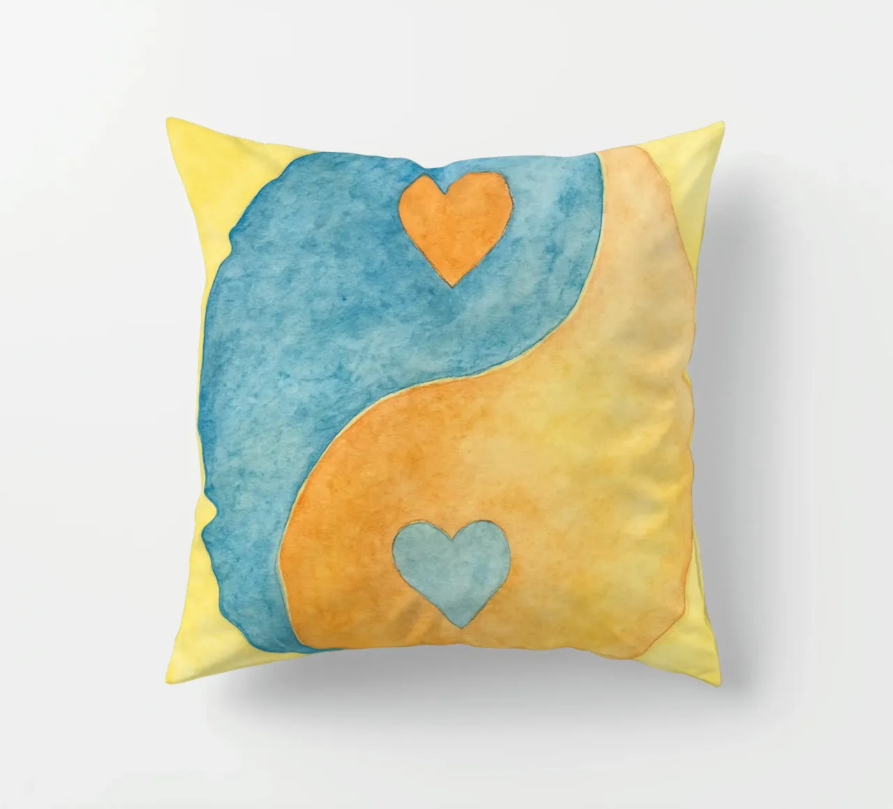 amore yin yang pittura colorata cuscino da vickeyroads