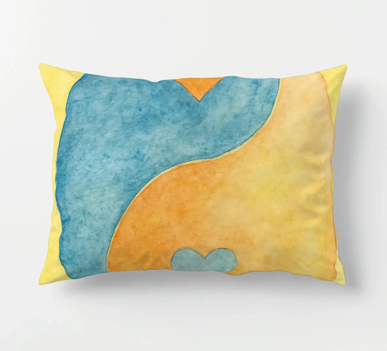 amore yin yang pittura colorata cuscino da vickeyroads