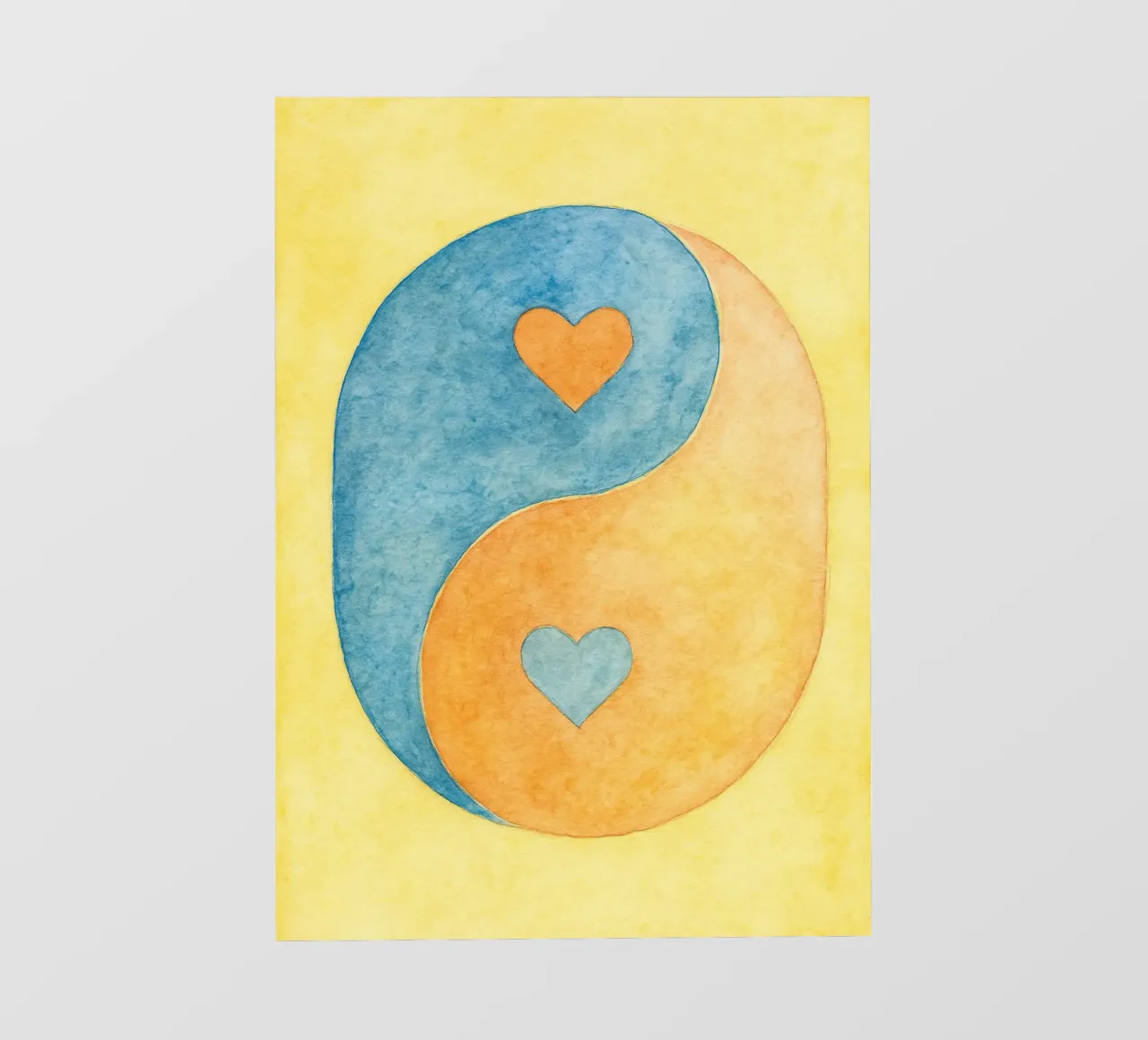 amore yin yang pittura colorata telo in pvc da vickeyroads