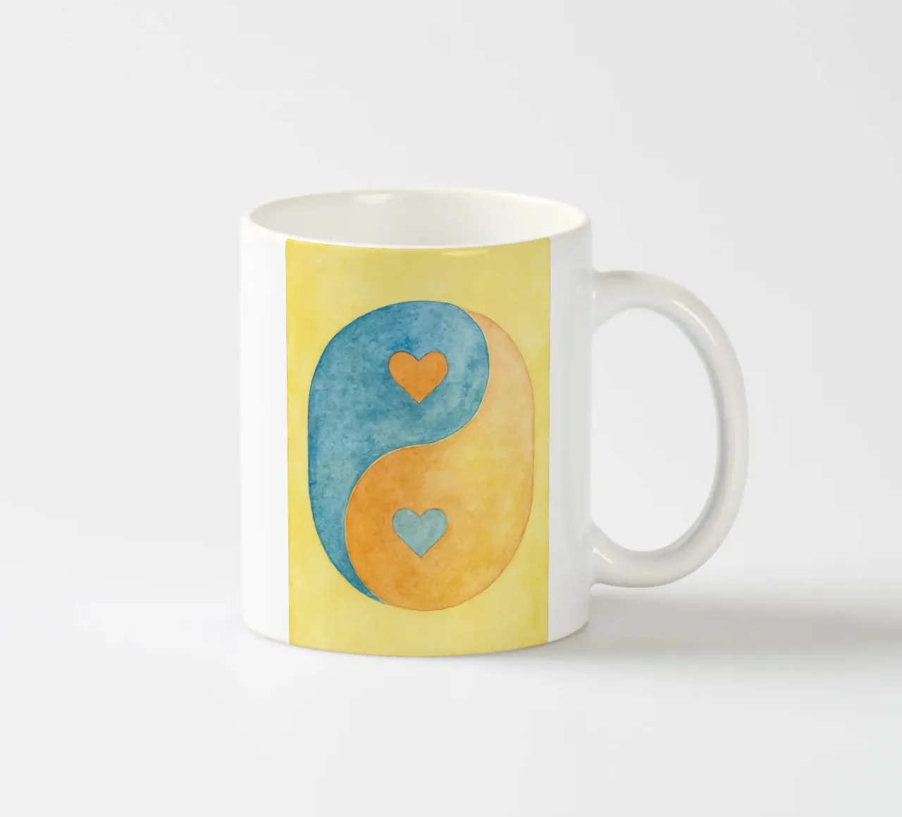 amore yin yang pittura colorata tazza in ceramica da vickeyroads