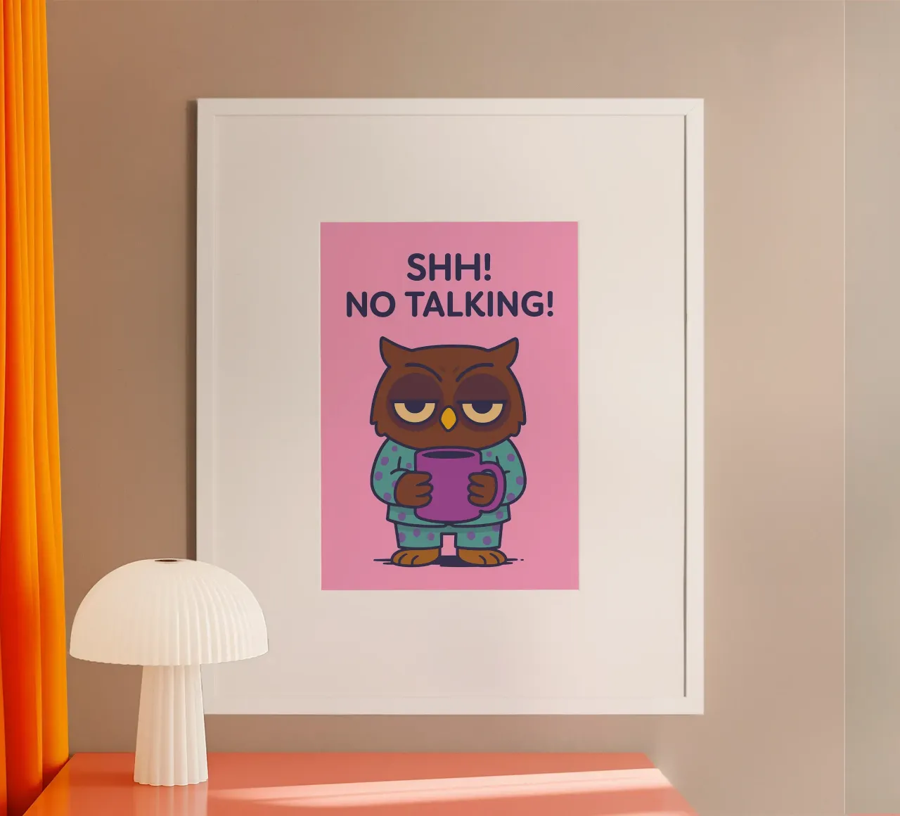 nessun gufo parlante poster con telaio in alluminio da vickeyroads
