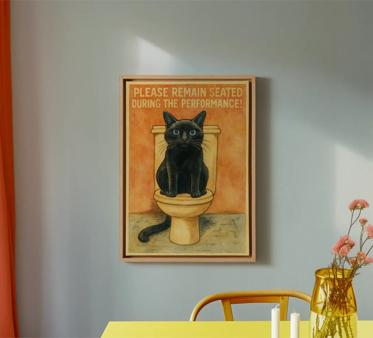 please remain seated during the performance canvas with Floater frame by mompunks