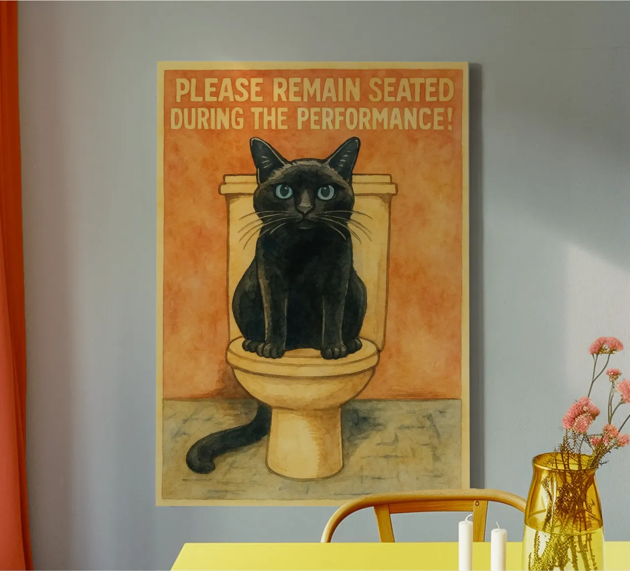 please remain seated during the performance canvas with Floater frame by mompunks