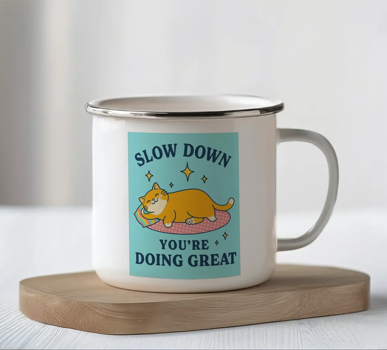Mach langsam, du machst das toll Emaille Tasse von mompunks