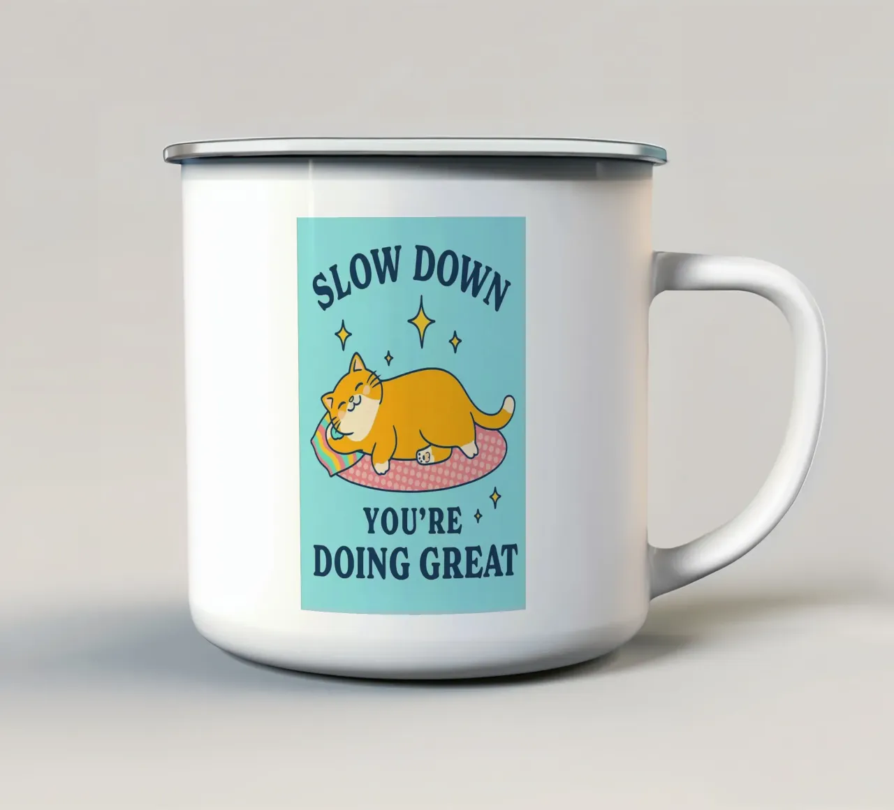 Mach langsam, du machst das toll Emaille Tasse von mompunks