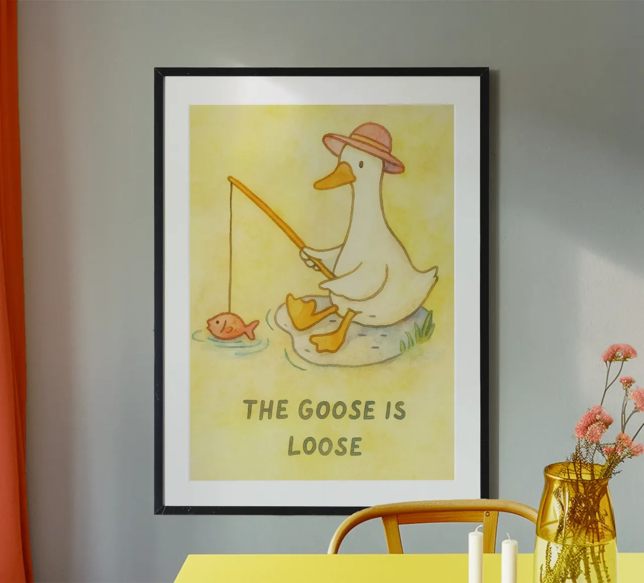 l'oca è libera poster con telaio in plastica da mompunks
