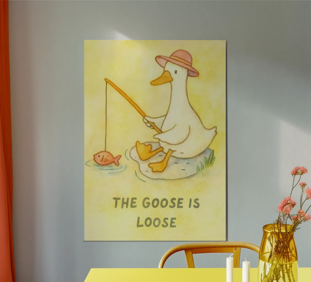 l'oca è libera poster con telaio in plastica da mompunks