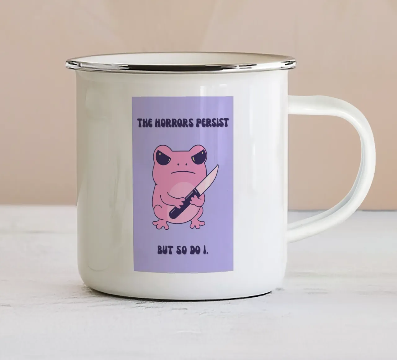 l'orrore persiste tazza in smalto da mompunks