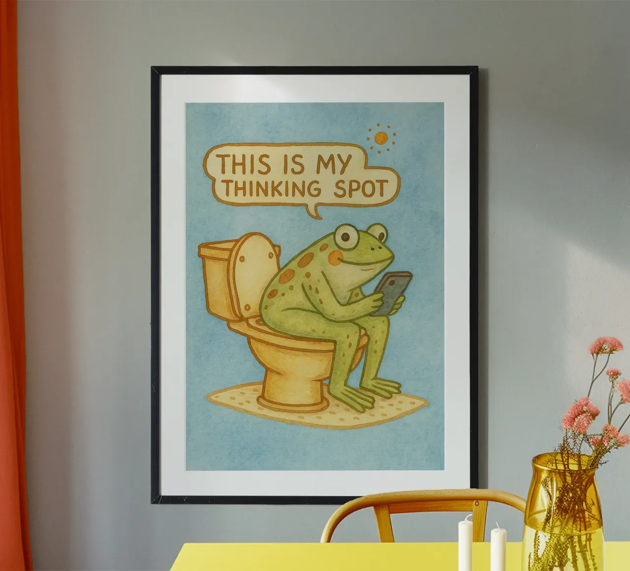 c'est mon point de vue poster avec cadre en bois de mompunks