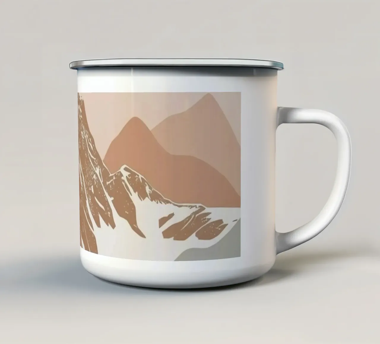 Paesaggio montano con luna e foresta tazza in smalto da DesignDoodle