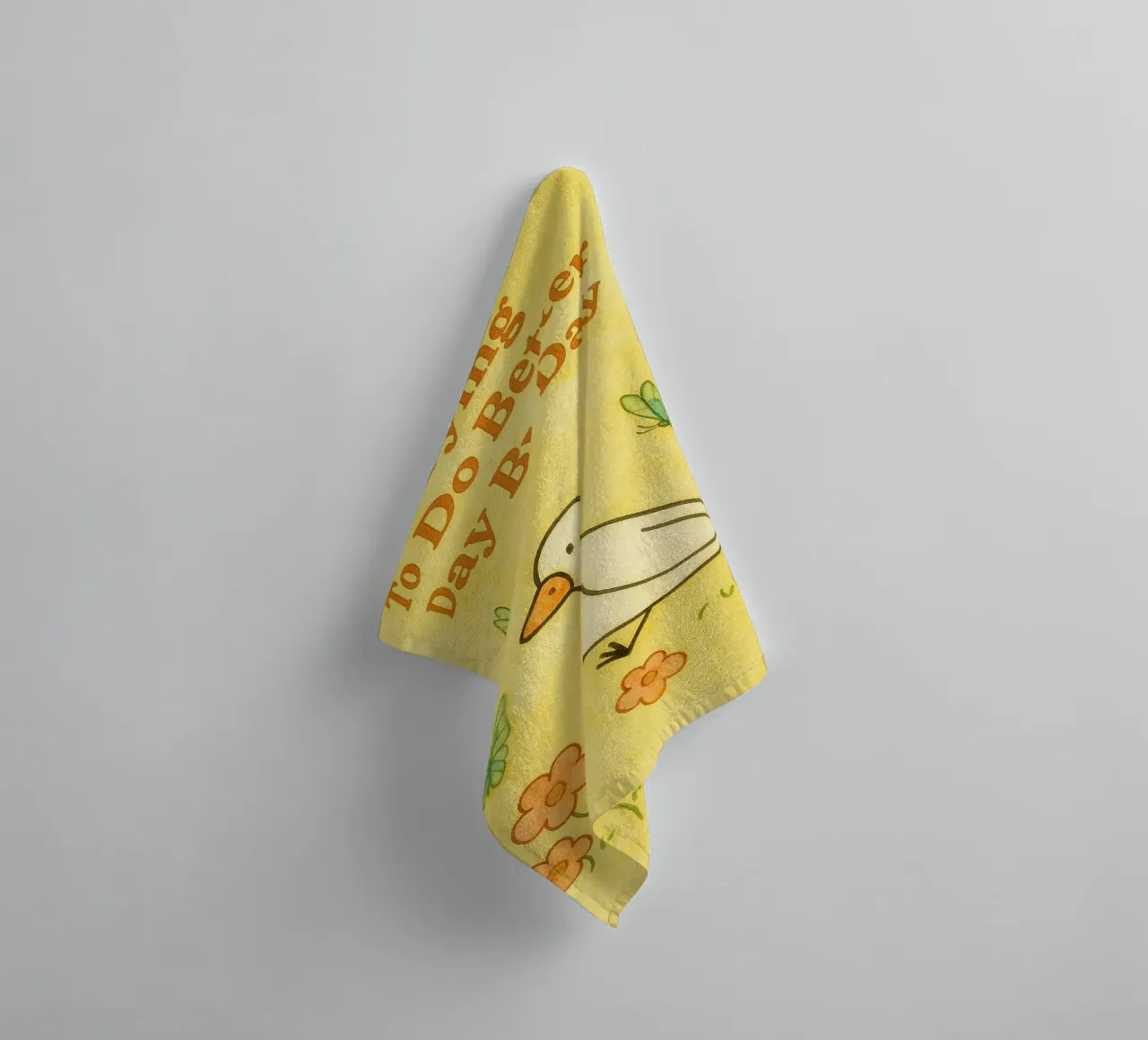 trying to do better day by day goose towel by mompunks