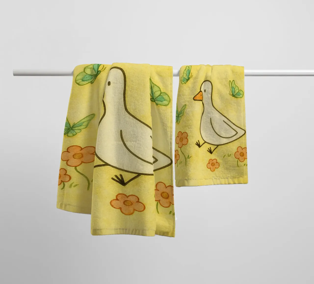 trying to do better day by day goose towel by mompunks