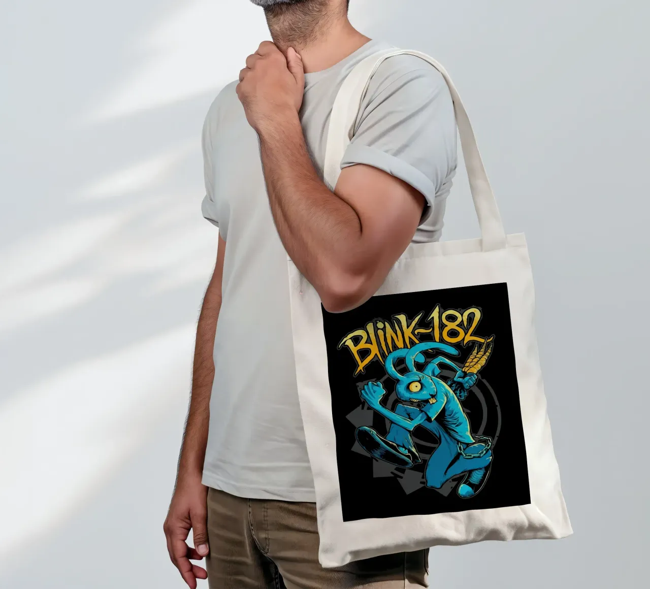 Blink 182  Rabbit borsa in juta da Musadad Shop