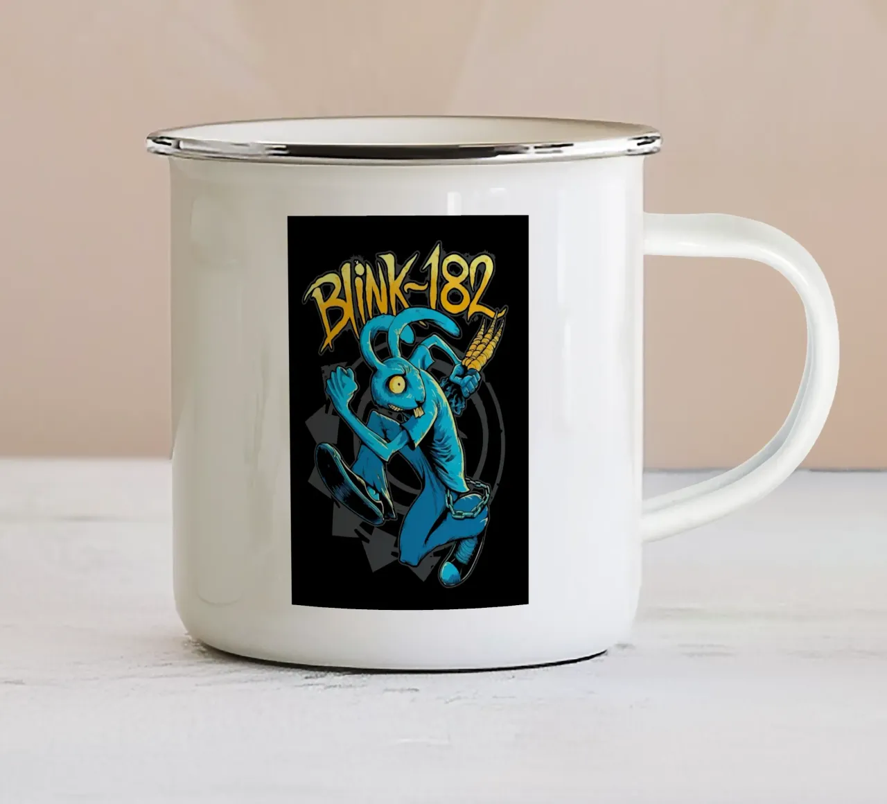 Blink 182  Rabbit tazza in smalto da Musadad Shop
