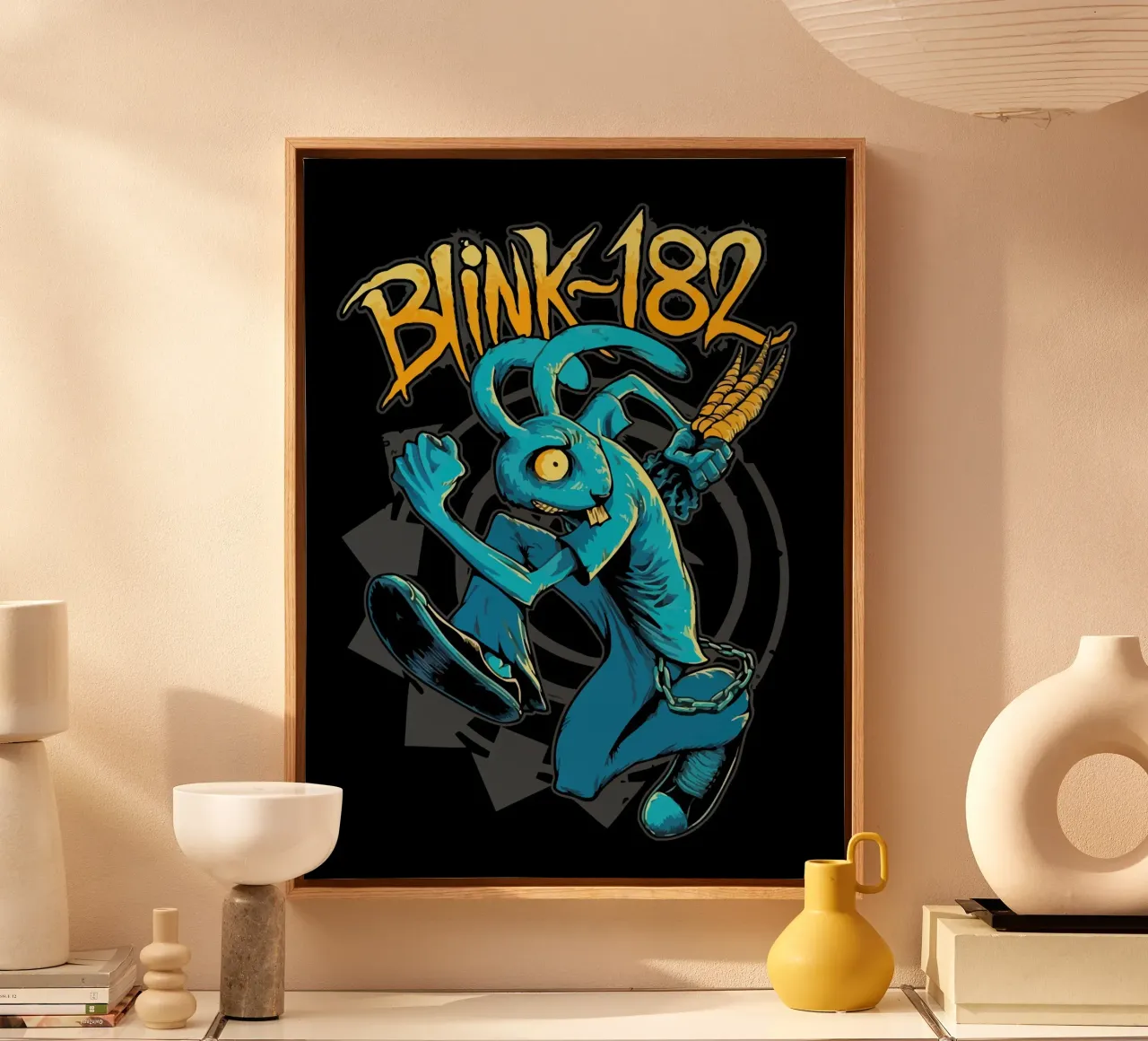 Blink 182  Rabbit lienzo con Marco flotante de Musadad Shop