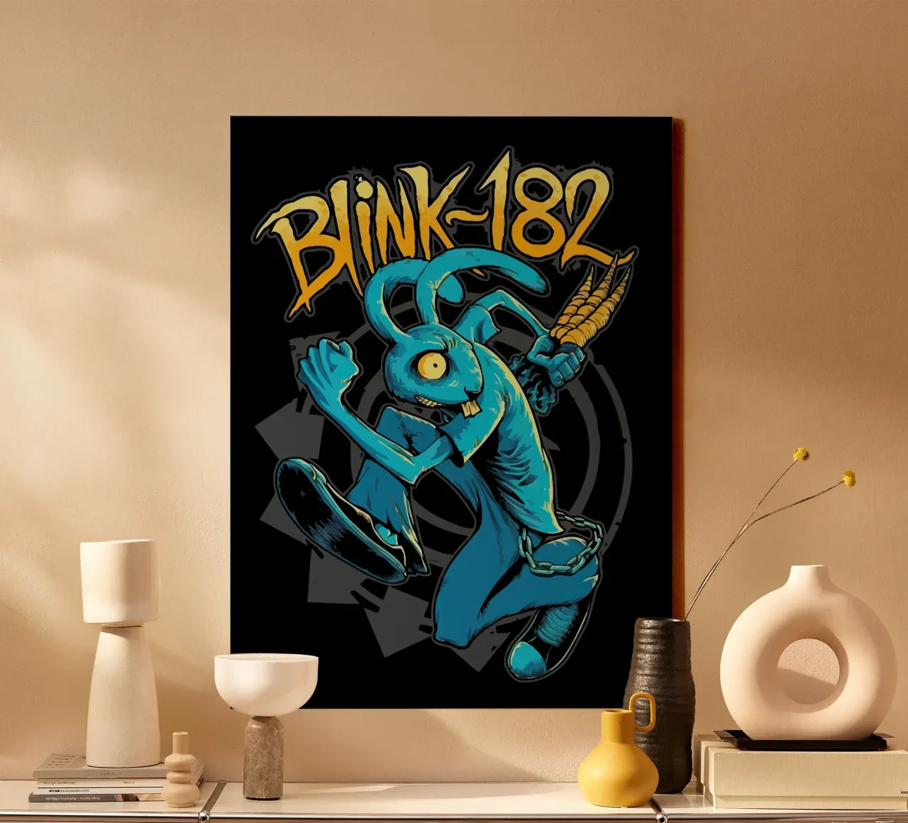 Blink 182  Rabbit lienzo con Marco flotante de Musadad Shop