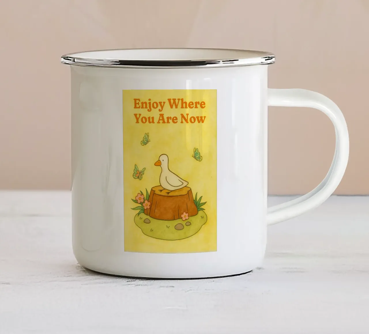 ora sei un'oca tazza in smalto da mompunks