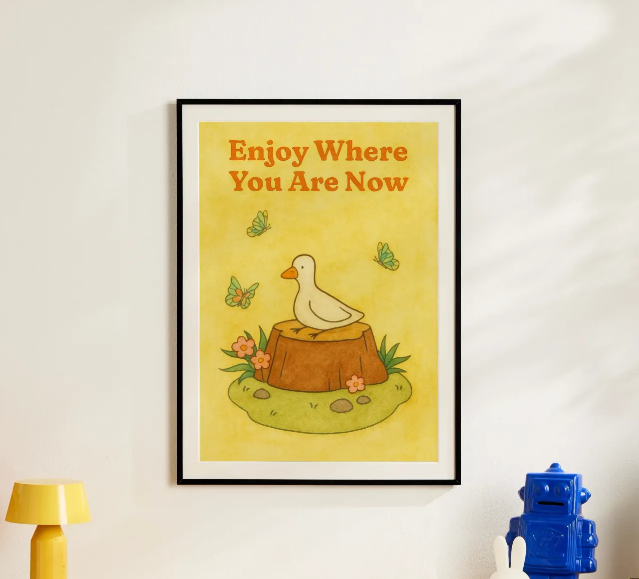 ora sei un'oca poster con telaio in plastica da mompunks