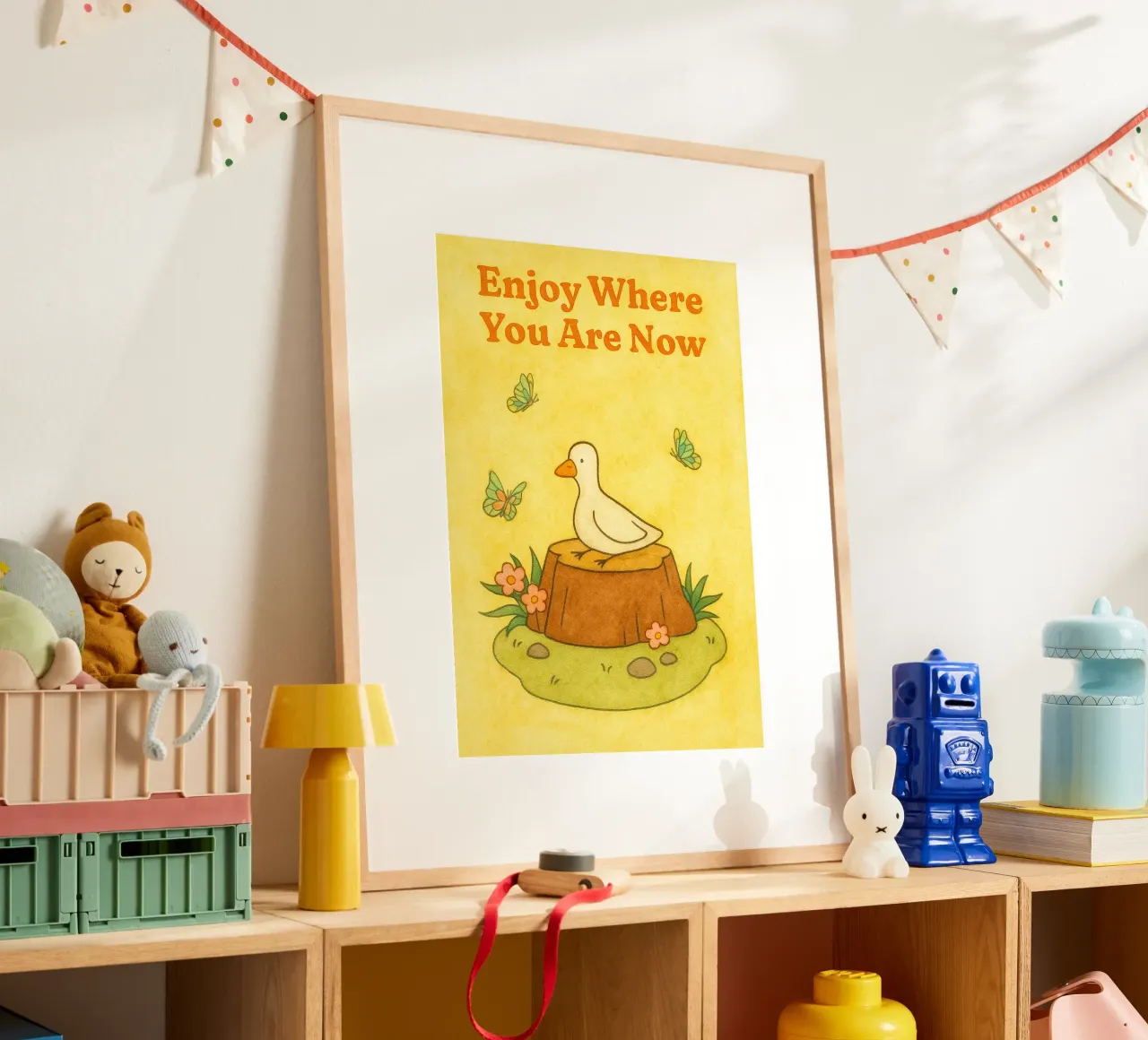 ora sei un'oca poster con telaio in plastica da mompunks