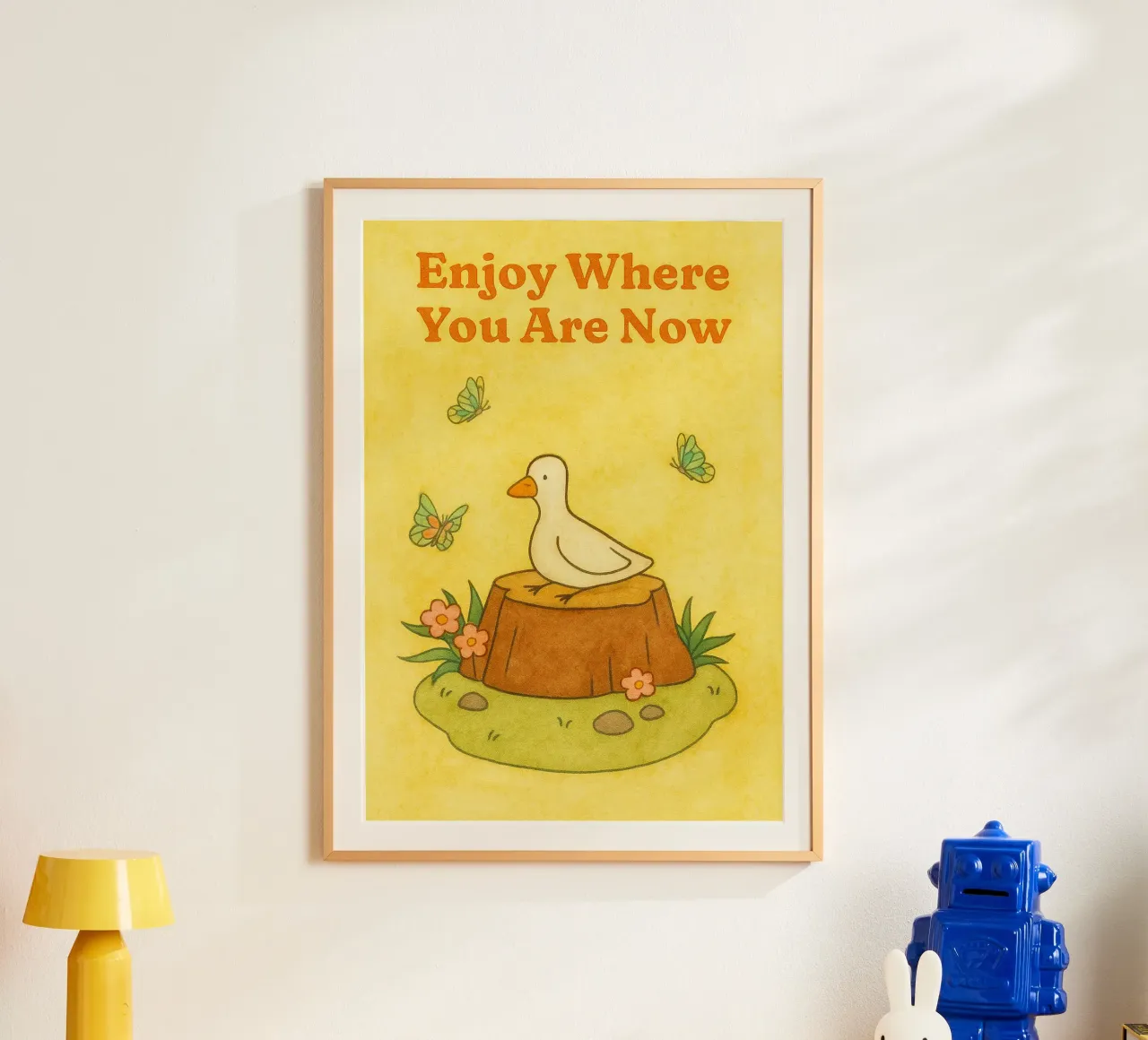 ora sei un'oca poster con telaio in plastica da mompunks