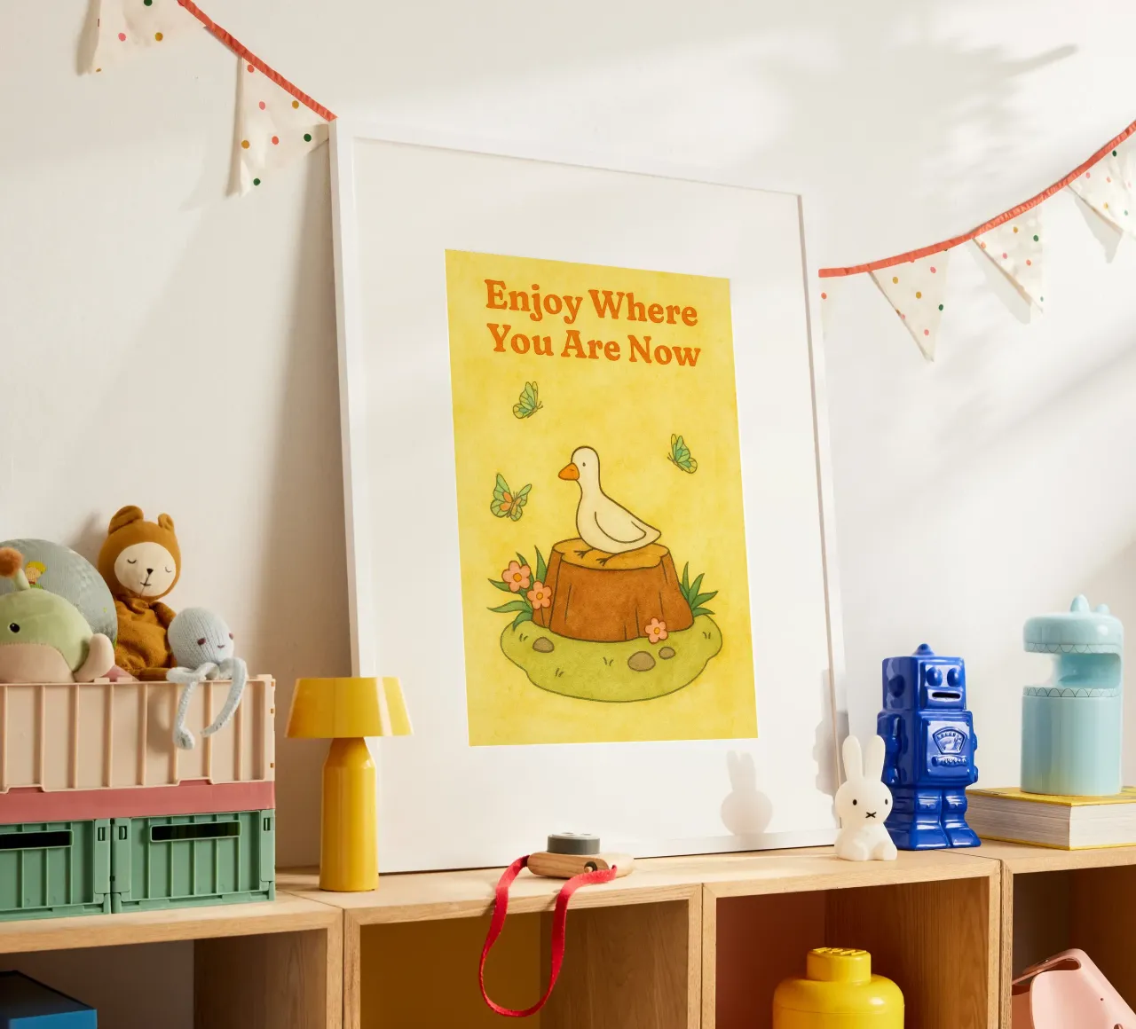 ora sei un'oca poster con telaio in plastica da mompunks