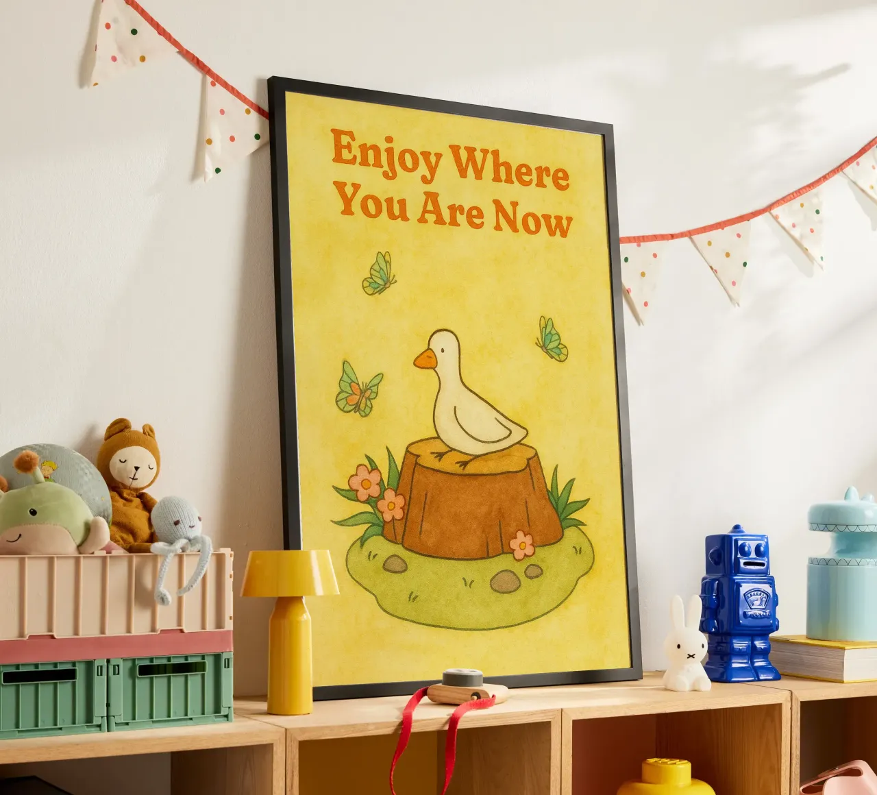 ora sei un'oca poster con telaio in plastica da mompunks