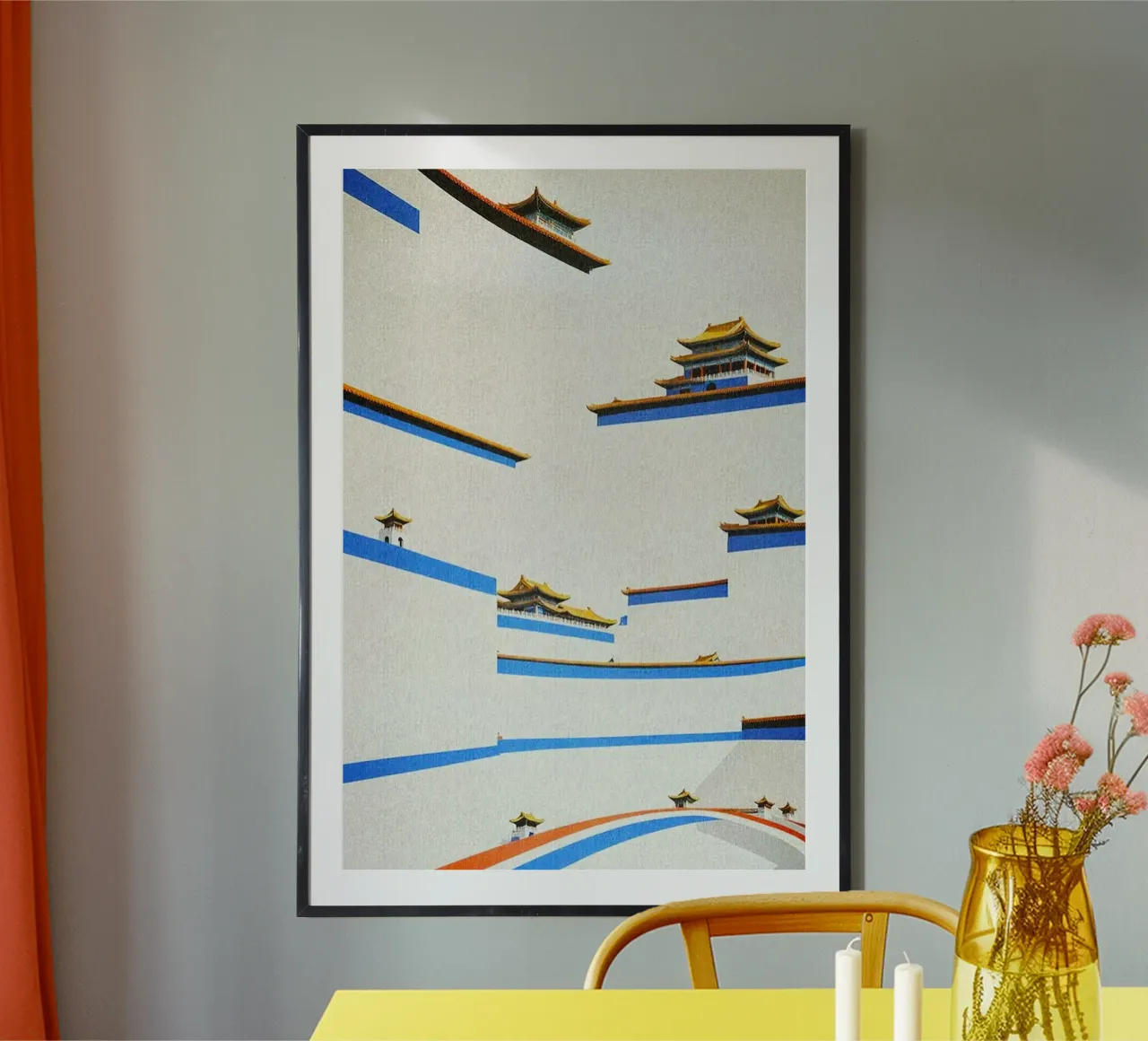 temples layers poster con telaio in alluminio da melts