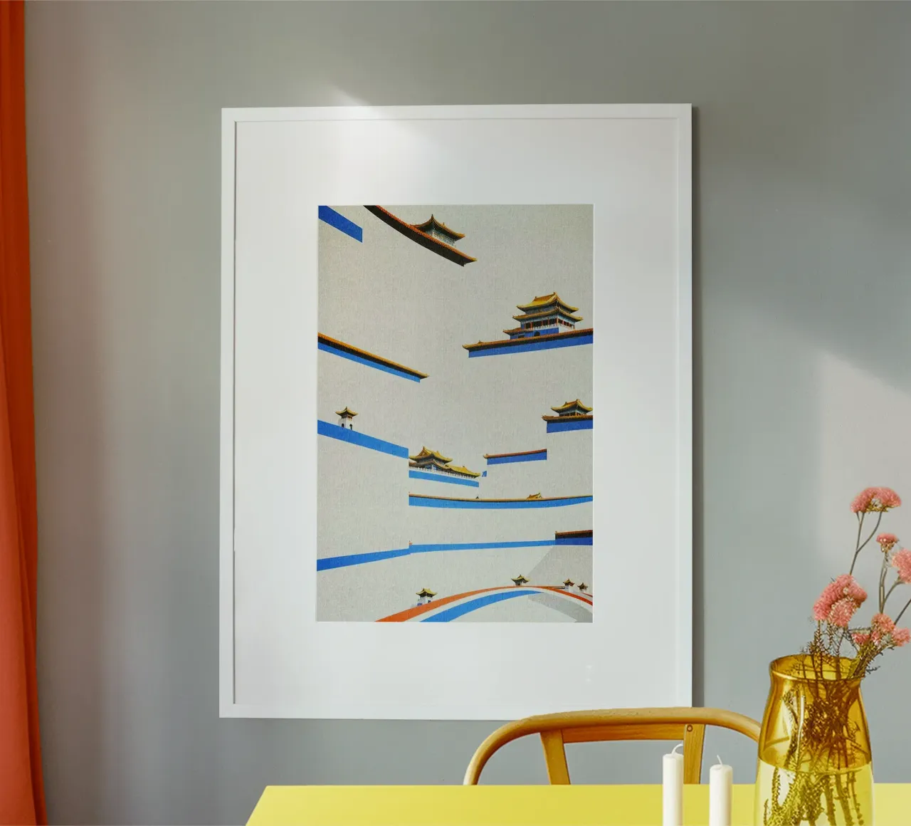 temples layers poster con telaio in alluminio da melts