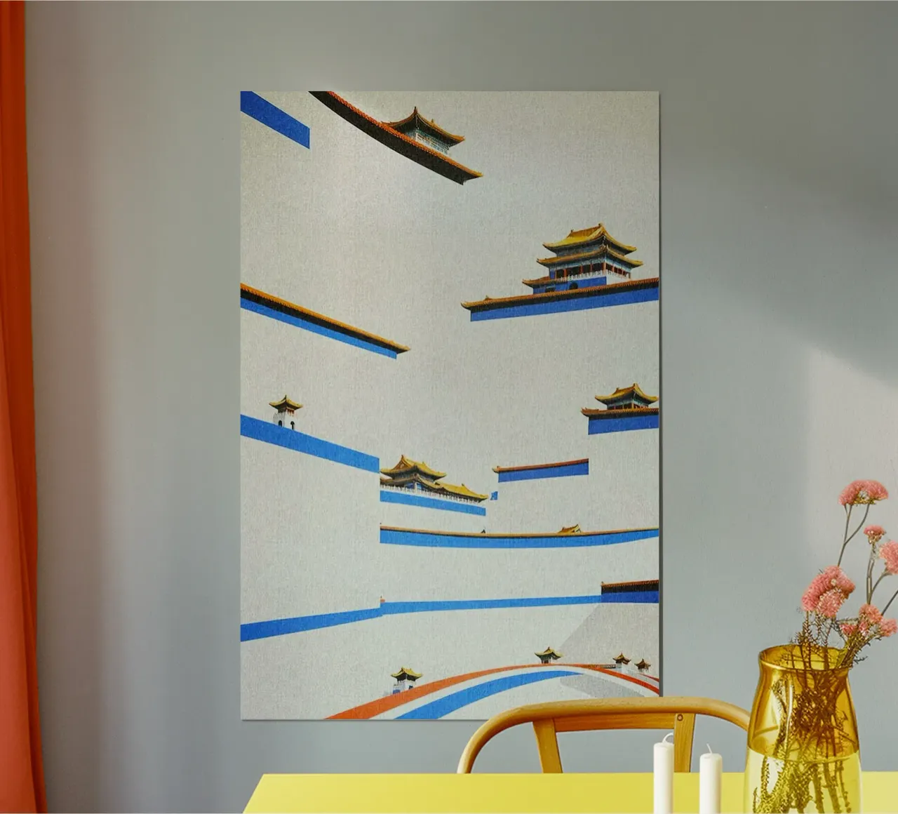 temples layers poster con telaio in alluminio da melts