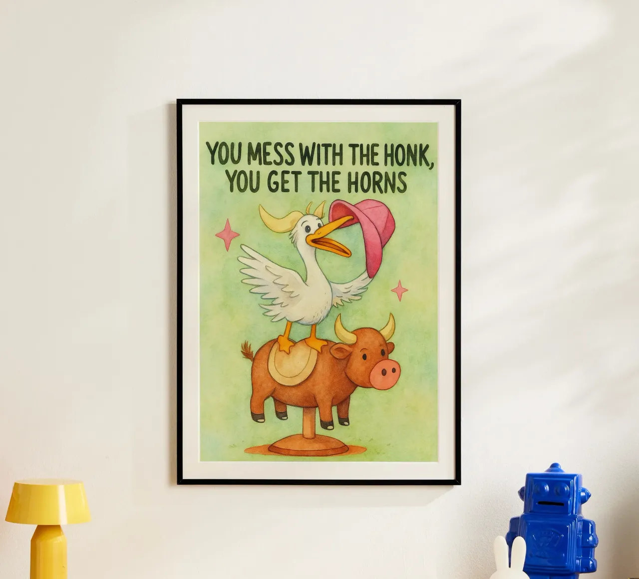 si prendono le corna poster con telaio in plastica da mompunks