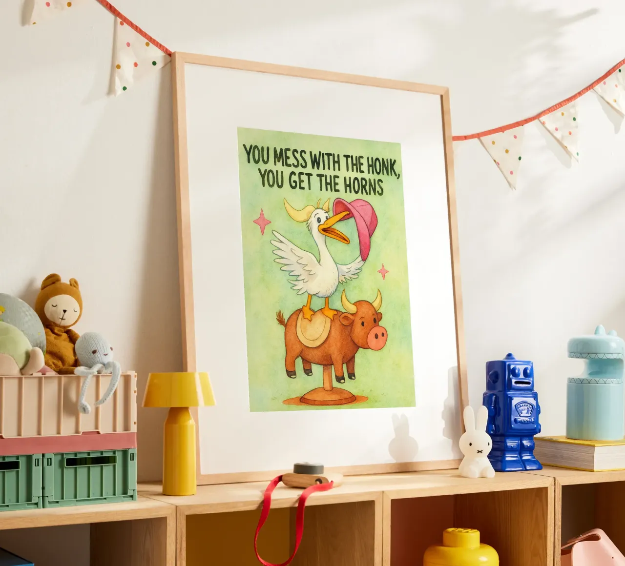 si prendono le corna poster con telaio in plastica da mompunks