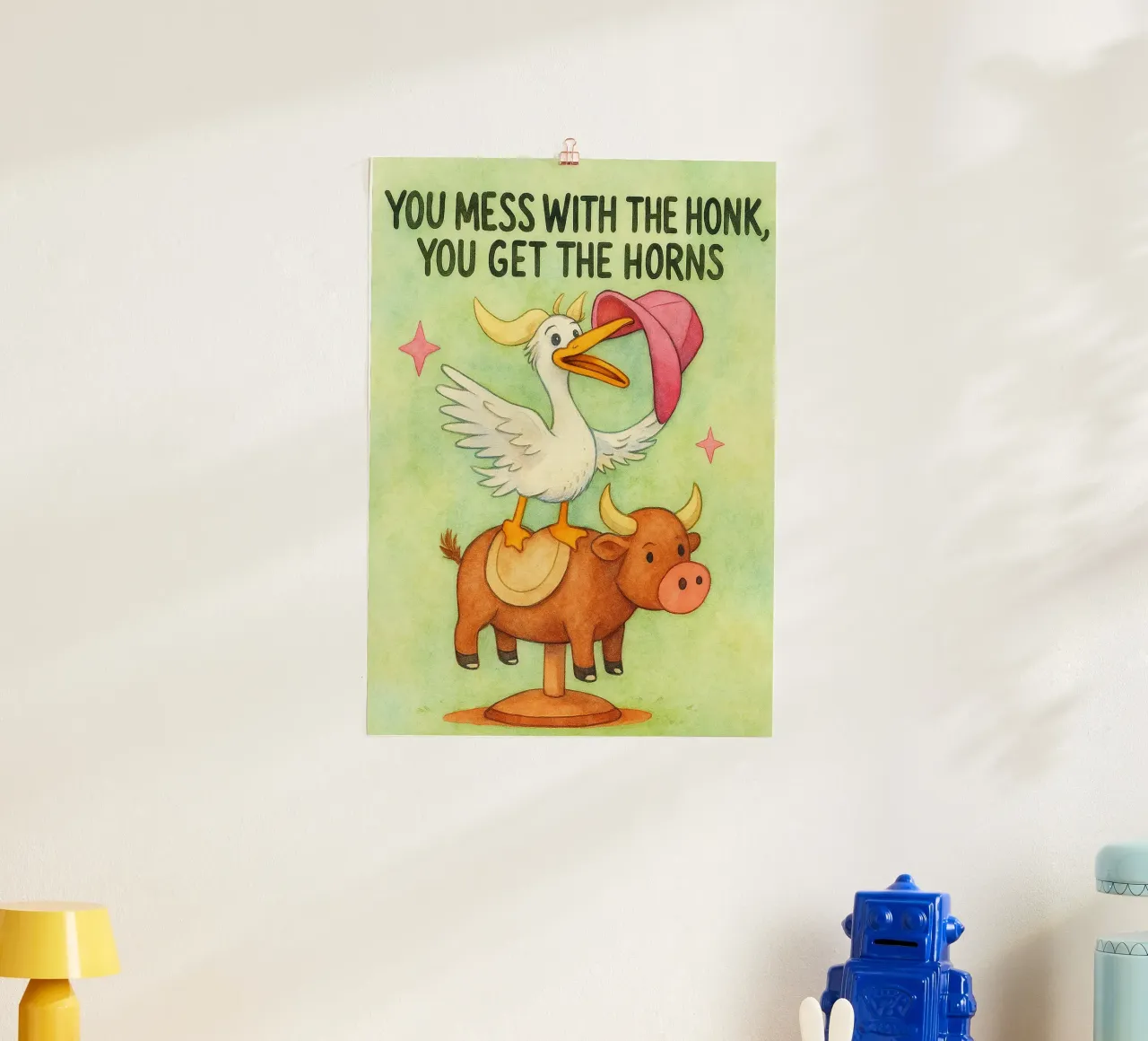 si prendono le corna poster con telaio in plastica da mompunks