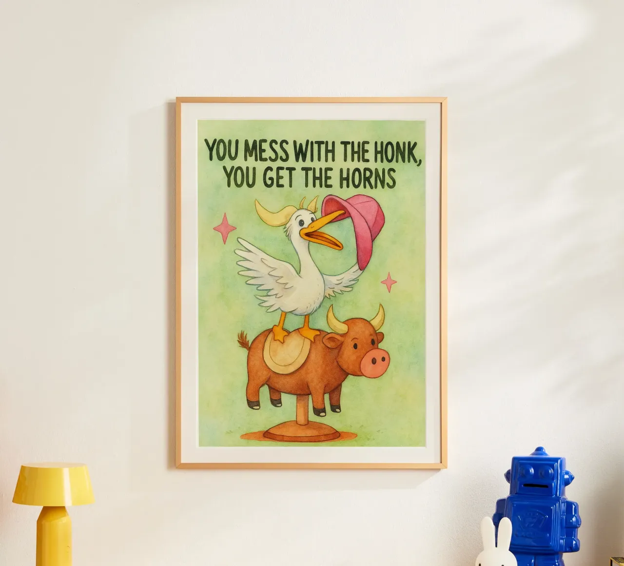 si prendono le corna poster con telaio in plastica da mompunks