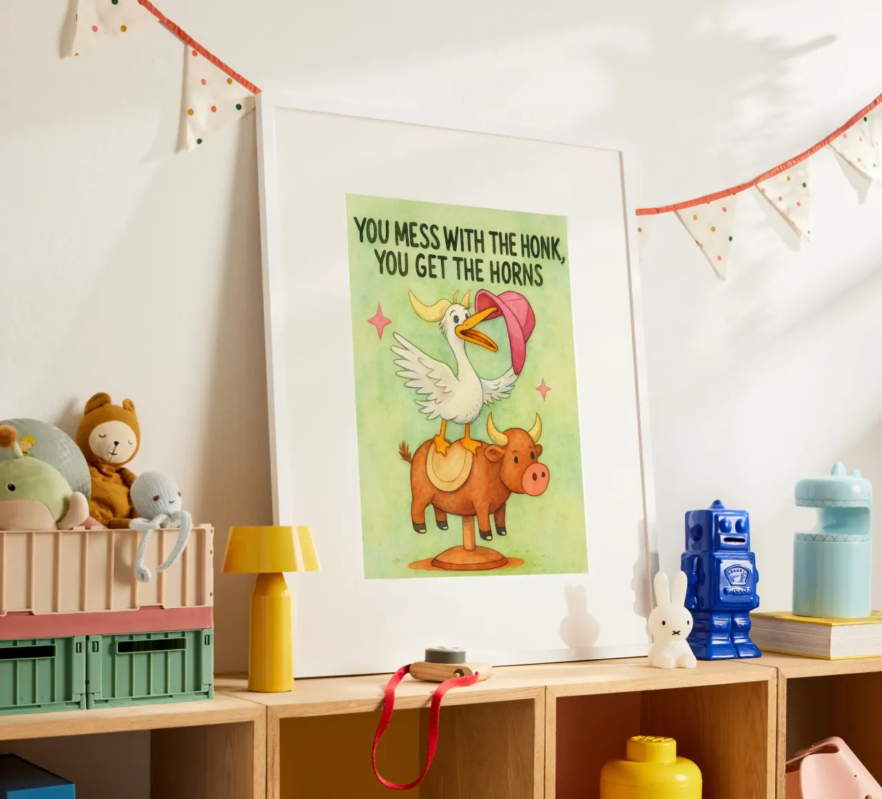 si prendono le corna poster con telaio in plastica da mompunks