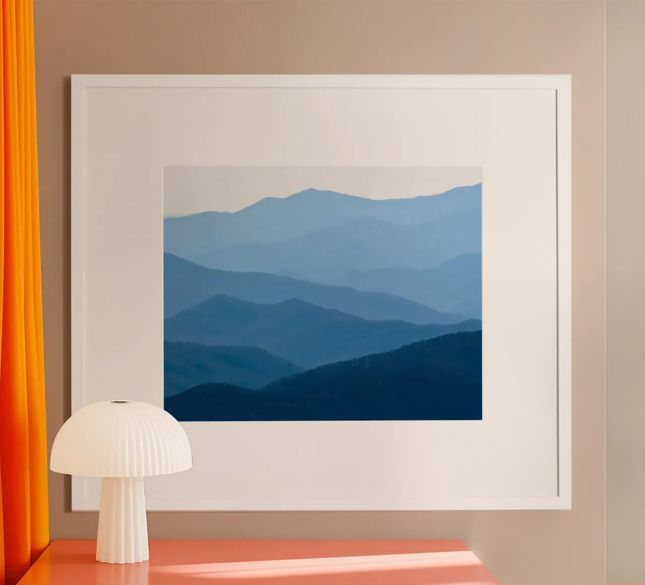 mountain layers gradient poster con telaio in plastica da melts