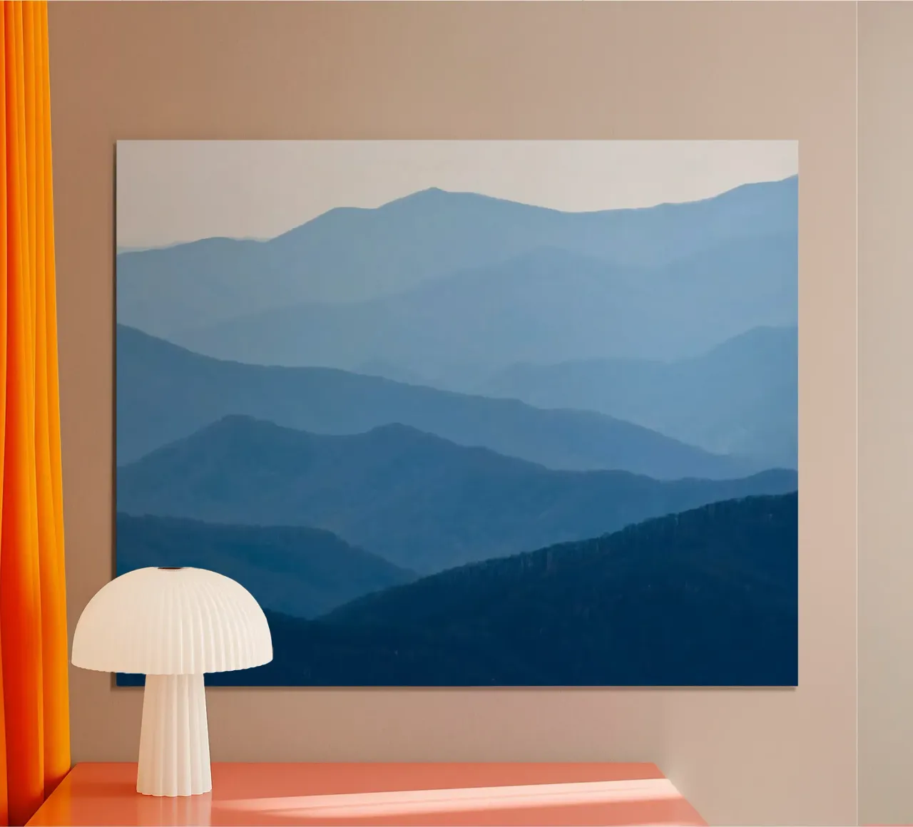 mountain layers gradient poster con telaio in plastica da melts