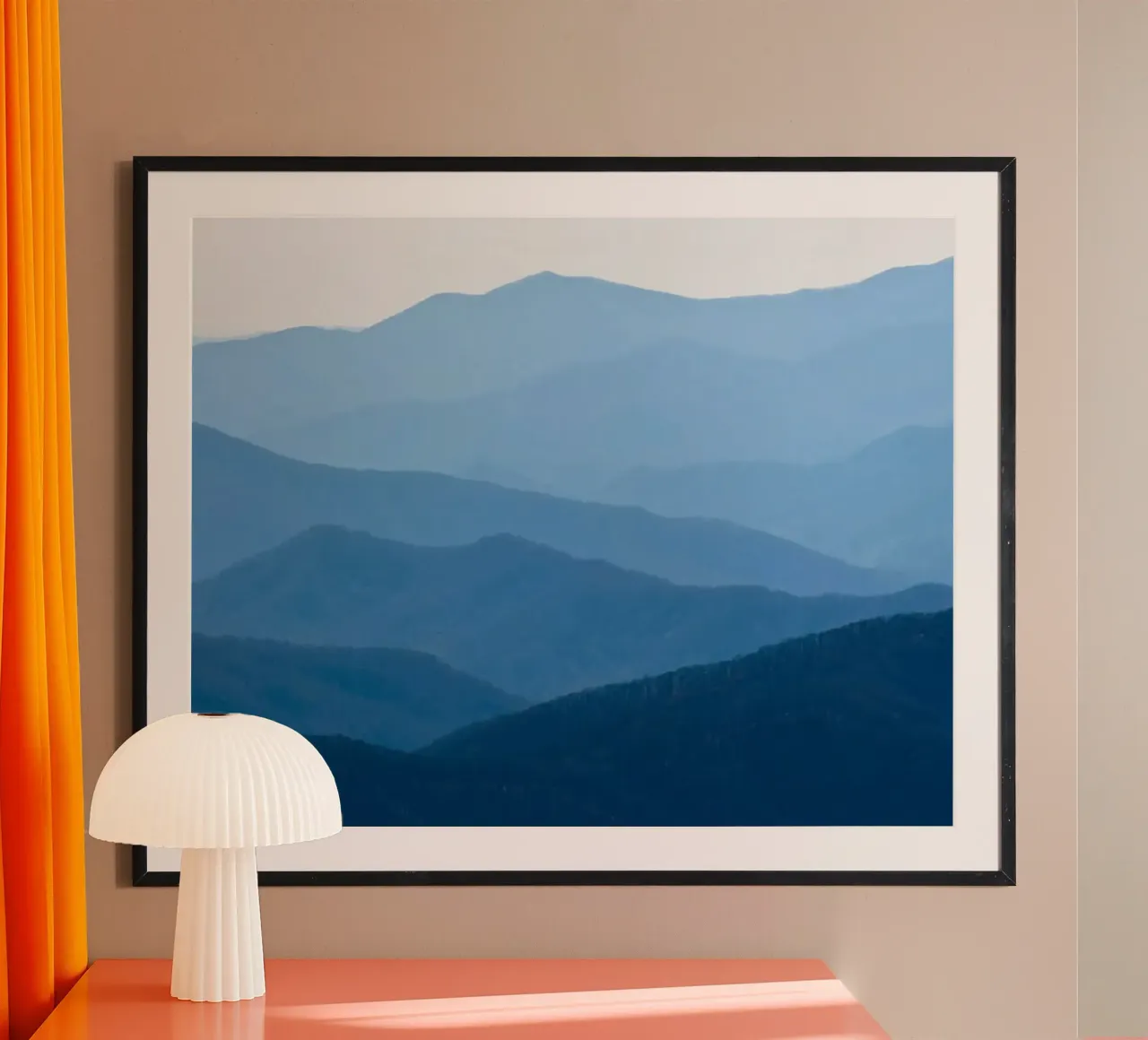 mountain layers gradient poster con telaio in plastica da melts
