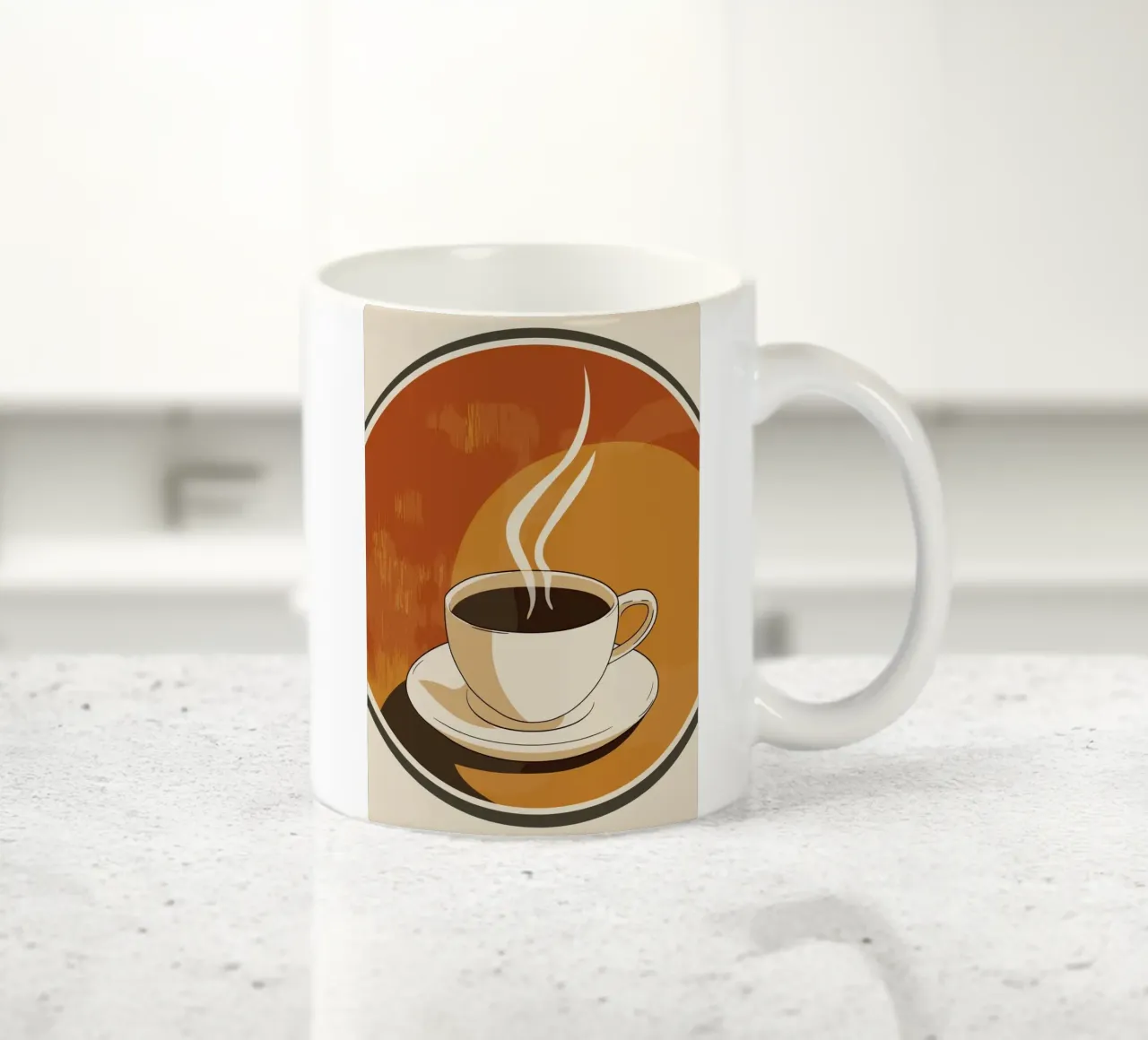 Pausa caffè in stile retrò tazza in ceramica da pixelbull - medieval art and more