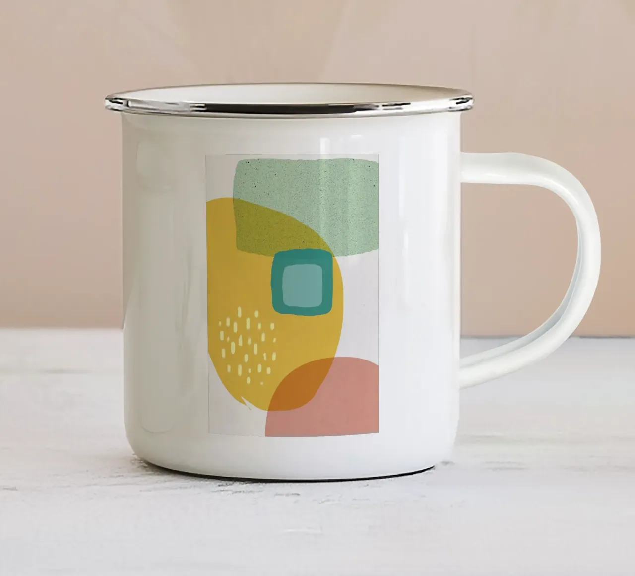 Astratto moderno e minimalista tazza in smalto da Sabine Klein
