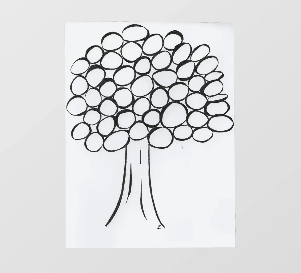 Albero in bianco e nero telo in pvc da Sabine Klein