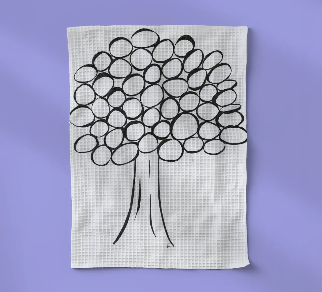 Albero in bianco e nero canovaccio da cucina da Sabine Klein