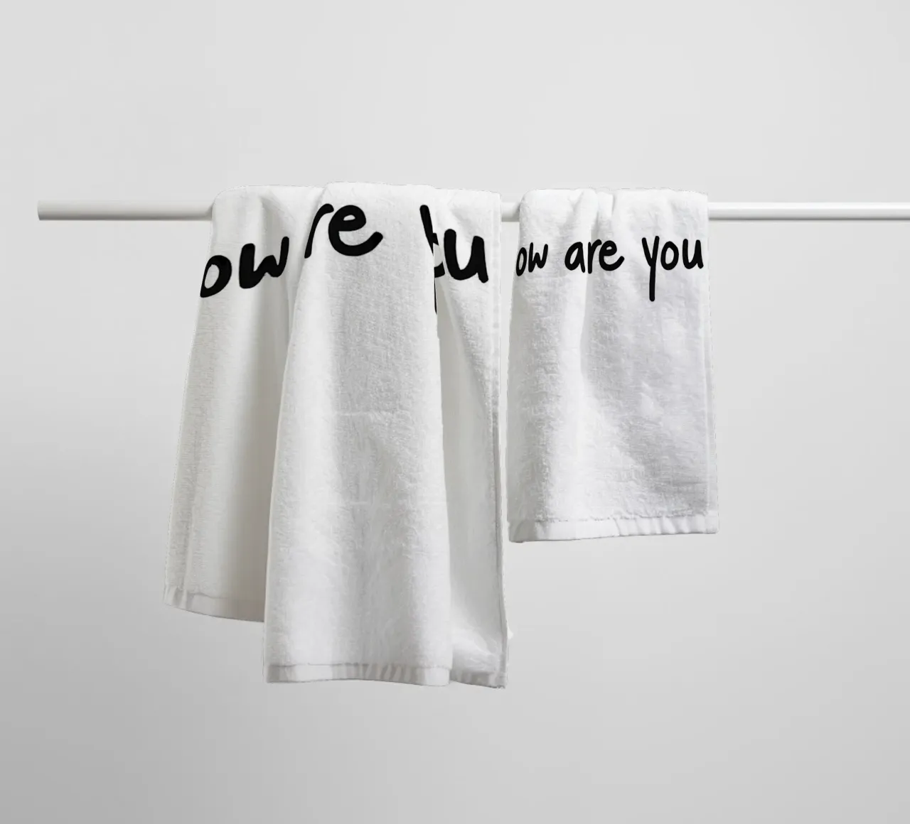 How are you_ Text Art towel by Sabine Klein