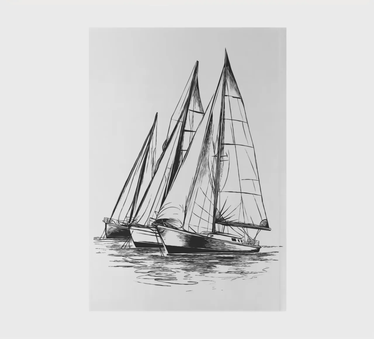 Sailing regatta in sketch form notebook by pixelbull - medieval art and more