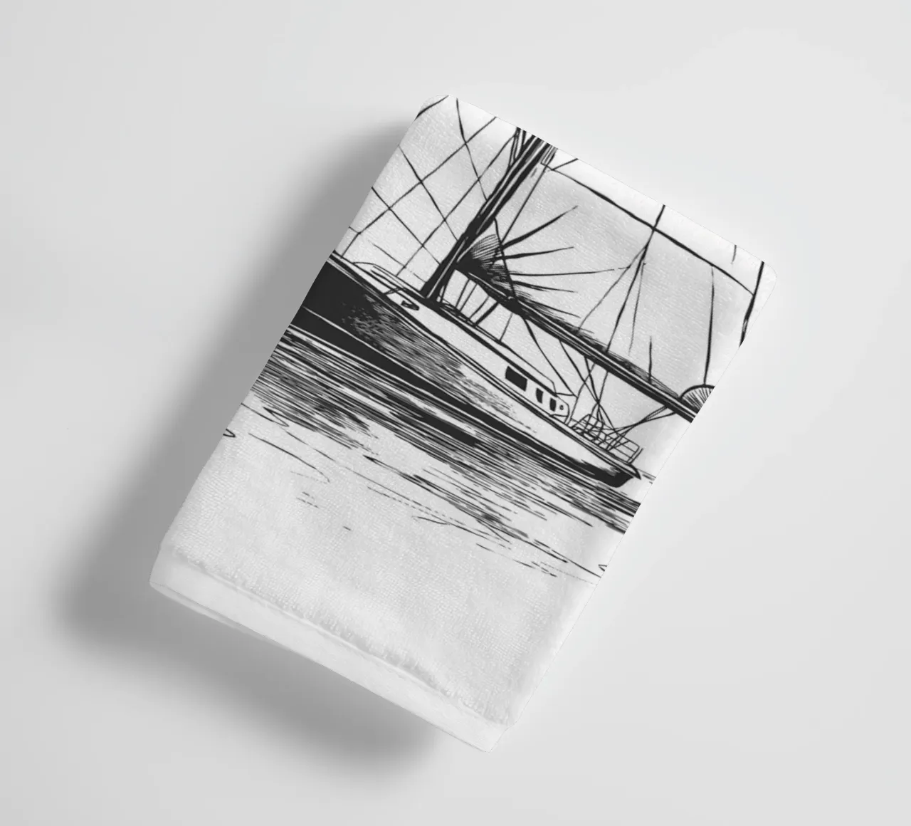 Sailing regatta in sketch form towel by pixelbull - medieval art and more
