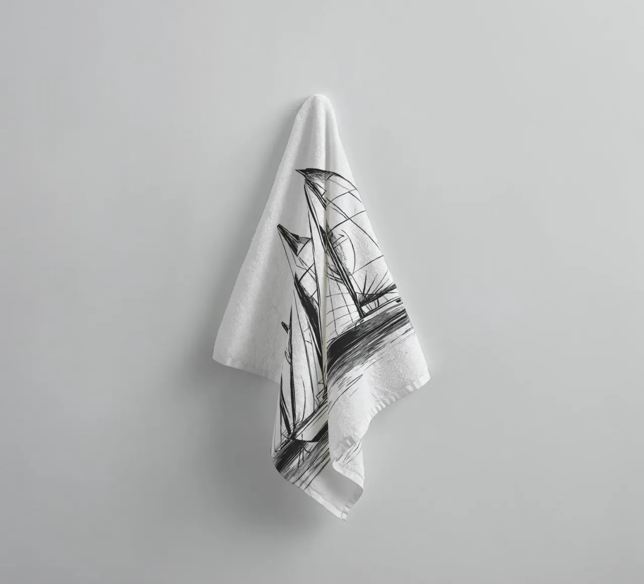 Sailing regatta in sketch form towel by pixelbull - medieval art and more