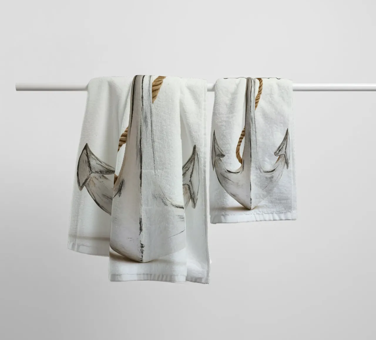 Ancora rustica con corda asciugamano da bagno da pixelbull - medieval art and more
